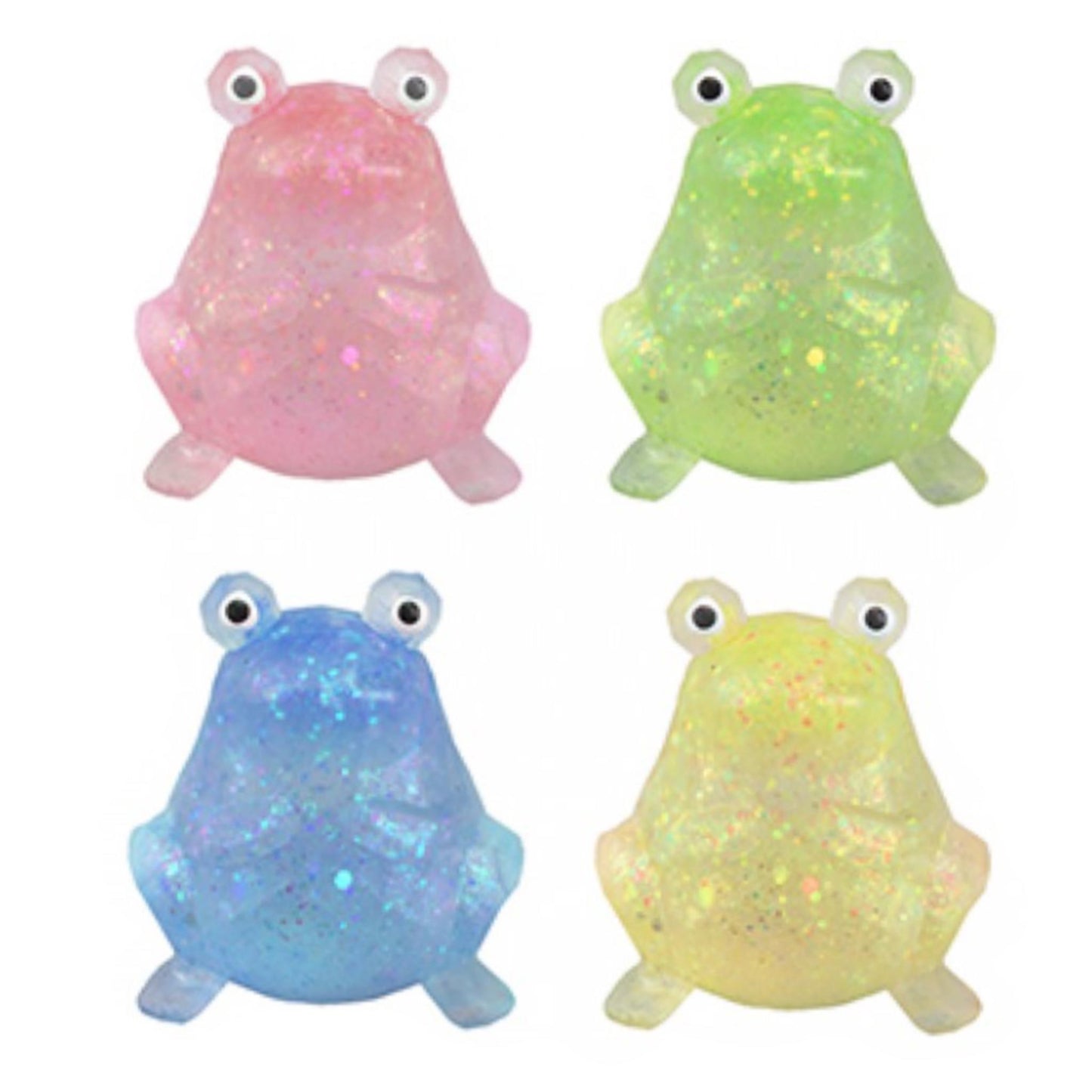 Maltose Sugar Squishy Glitter Animal Fidget Toy - Frog, Duck, Pig & Narwhal
