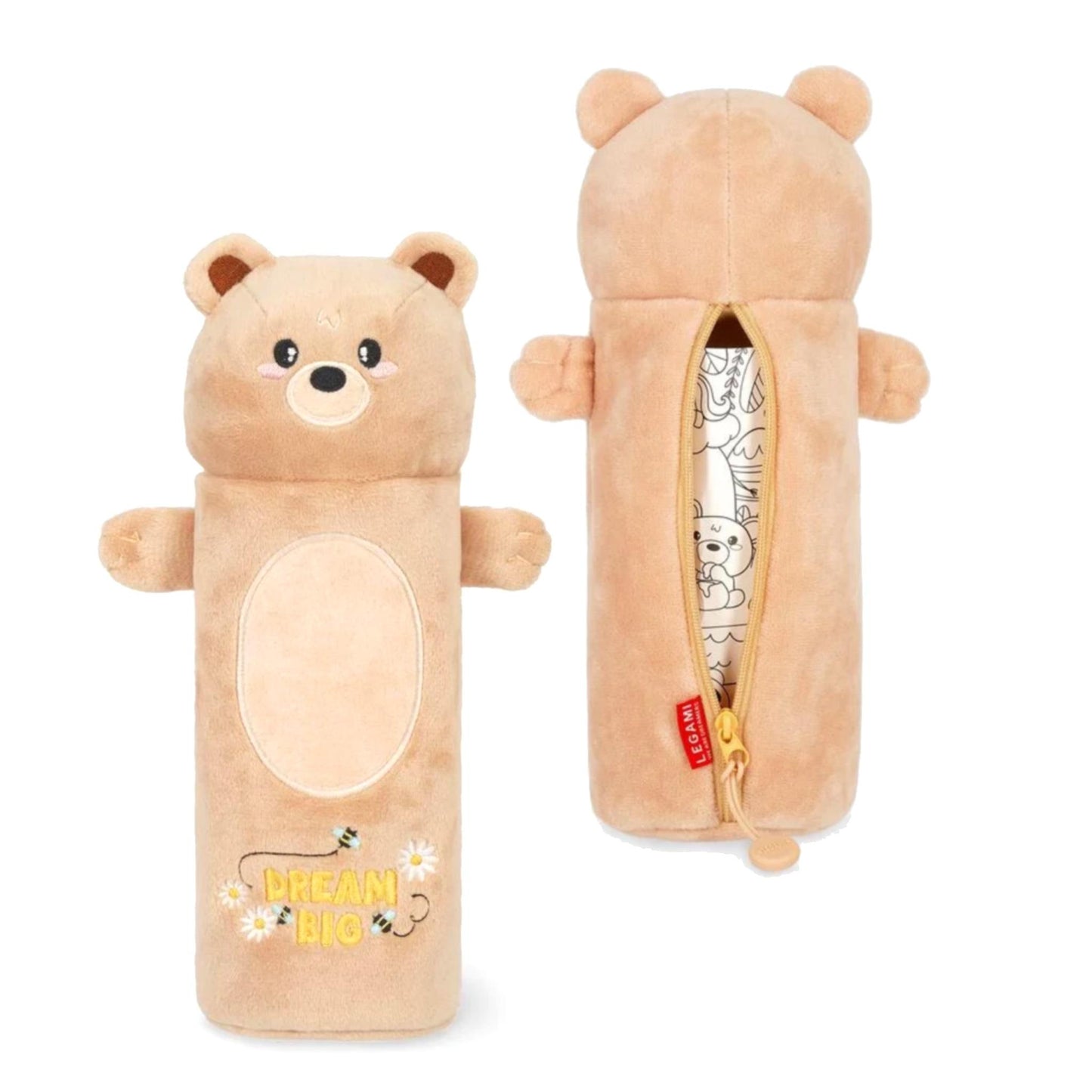 Legami Plush Pencil Case - Super Soft Cute Kawaii Stationery