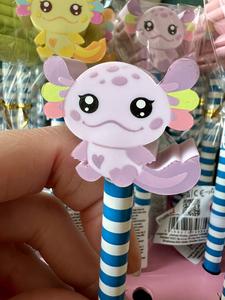 Colourful Axolotl HB Pencil & Eraser Topper Set