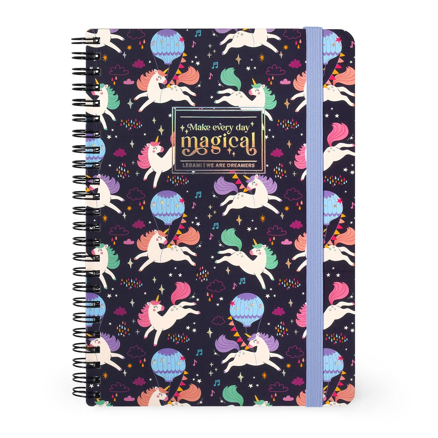 Legami A5 Lined Spiral Notebook With STICKERS - Corgi, Unicorn, Tarot Celestial, Red Panda & Travel Designs