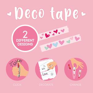 Legami Tape Pen for Decoration - 2 Designs - 8 metres Love Hearts Deco Tape