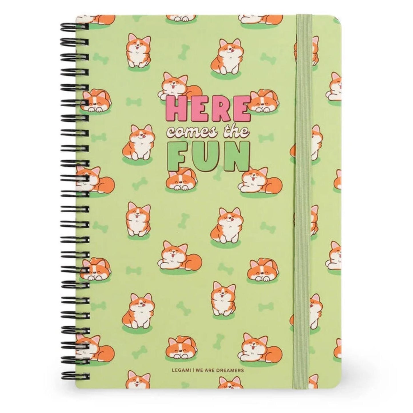 Legami A5 Lined Spiral Notebook With STICKERS - Corgi, Unicorn, Tarot Celestial, Red Panda & Travel Designs