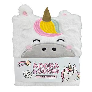 Plush Animal Fluffies LINED Notebook 15cm - Shark, Octopus, Panda & Unicorn - Soft, Fluffy & Cute