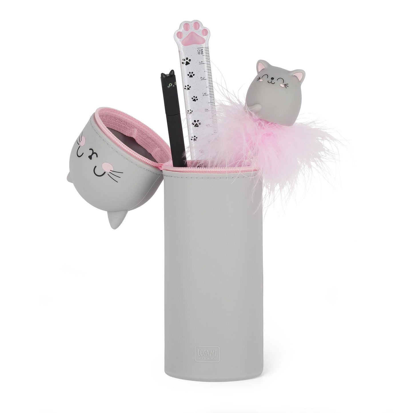 Legami Kawaii 2-in-1 Soft Silicone Pencil Case - Perfect for School and Office