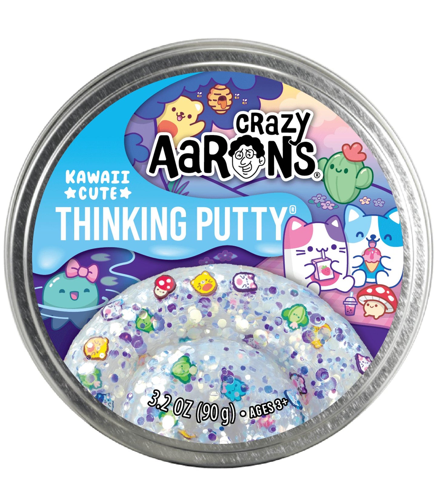 Crazy Aarons Thinking Putty 90g - Kawaii Cute, Honey Hive, Playful Puppy, Dolphin Dance, Dino Scales, Social Butterfly - Stress Relieving, Fidget Tool