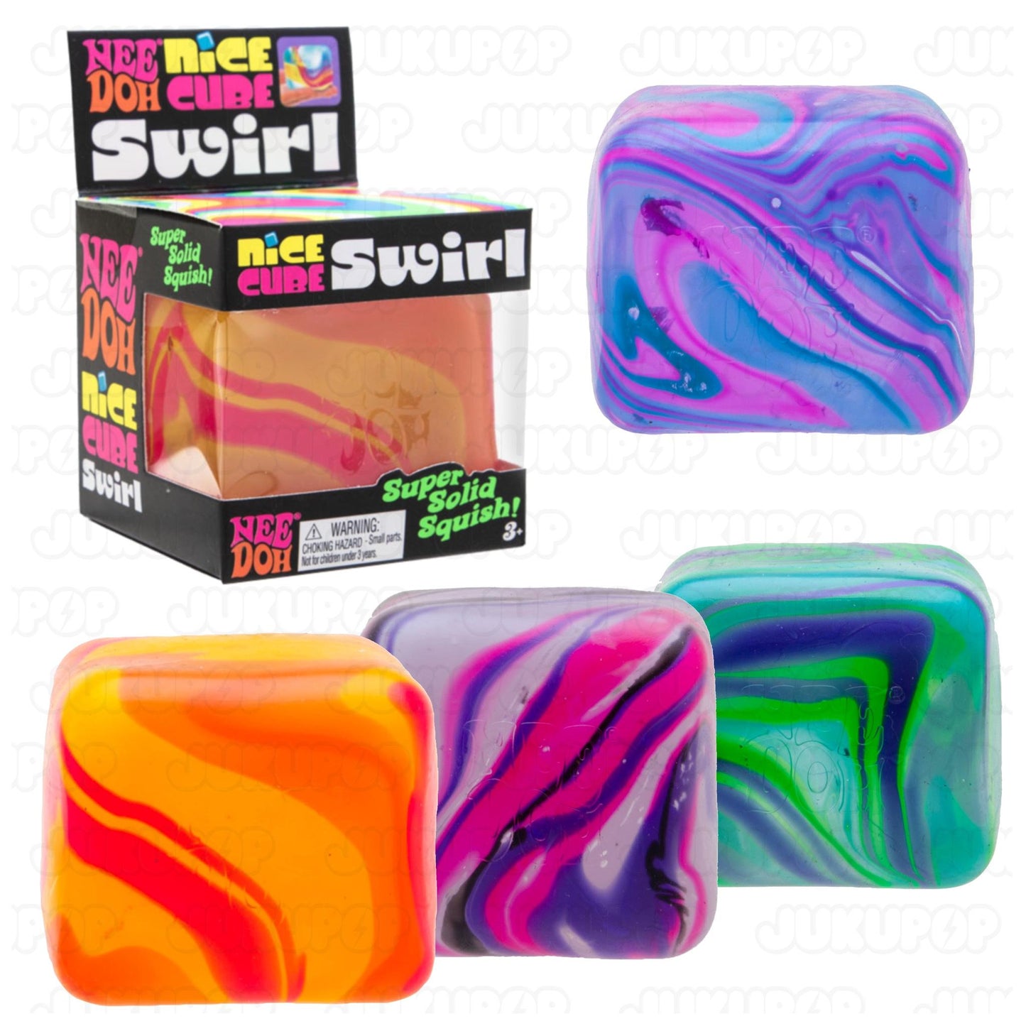 Needoh Nice Cube Swirl Squishy Fidget Toy for Stress, Anxiety, ADHD & Autism