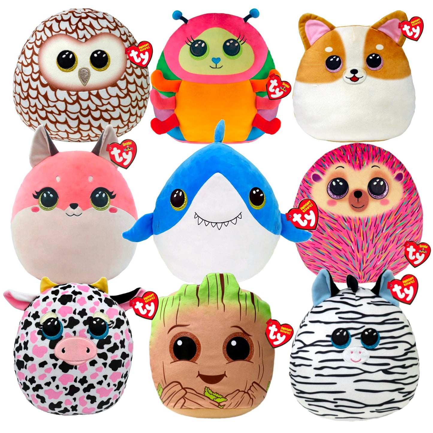 Ty Squishy Beanies Plush Soft Toy Stuffed Animal Pillow Squish-a-Boos Plushies - Gift For Girl or Boy