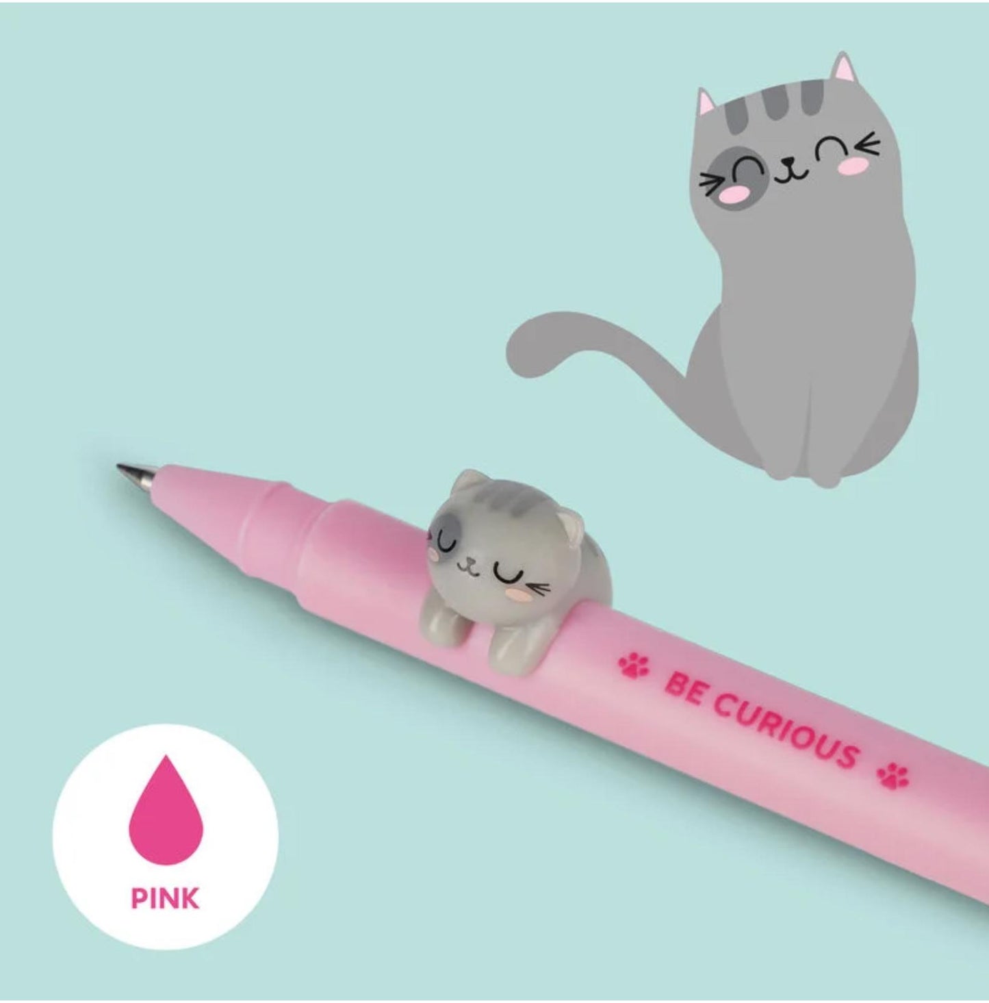 Legami Lovely Friends Gel Pens with Animal Charms - Refillable - Hippo, Bee, Sloth, Koala, Cat, Unicorn, Panda, Dinosaur, Tiger, Bunny, Llama, Bear