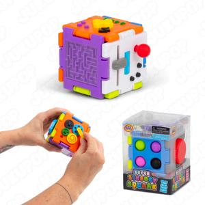 Super Sensory Square Ultimate Fidget Toy - Spin, Push, Pop, Twist, Click - Button, Maze, Toggle For ADHD & Anxiety