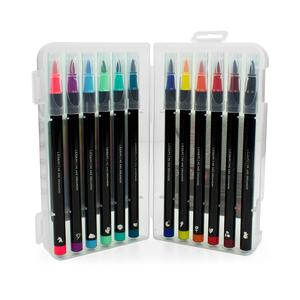 Legami Set of 12 Brush Markers - Water Based None Toxic Ink - Vibrant or Pastel Colours