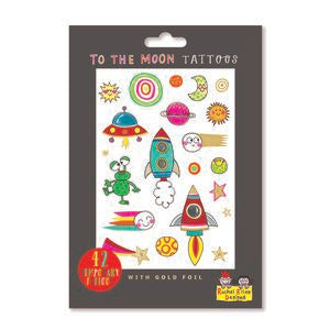Rachel Ellen Designs Temporary Tattoos Set - Magical Unicorn, To the Moon, Fairy Friends - 3+ Years