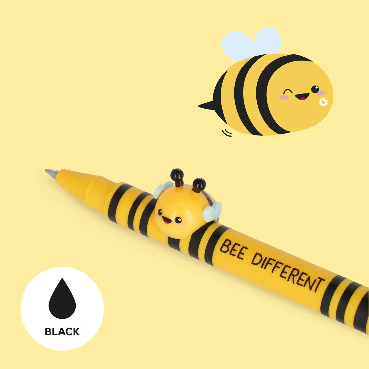 Legami Lovely Friends Gel Pens with Animal Charms - Refillable - Hippo, Bee, Sloth, Koala, Cat, Unicorn, Panda, Dinosaur, Tiger, Bunny, Llama, Bear