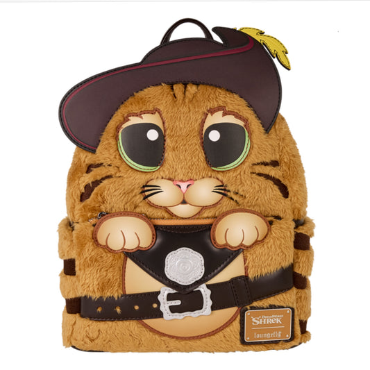 Loungefly Shrek Puss In Boots Plush Cosplay Mini Backpack