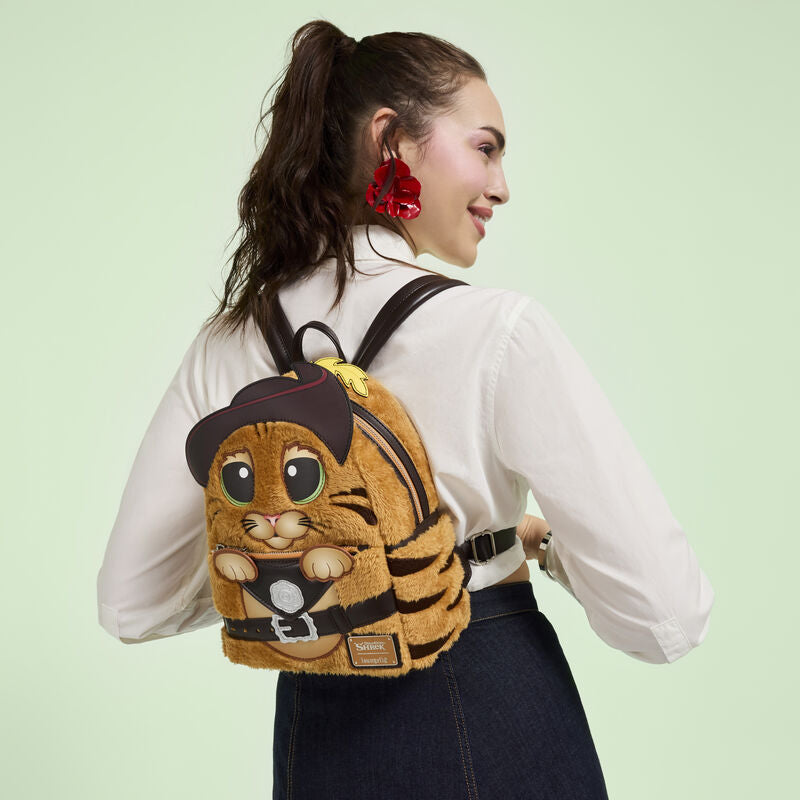 Loungefly Shrek Puss In Boots Plush Cosplay Mini Backpack