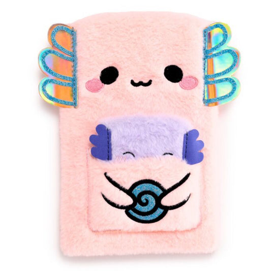 Adoramals Maddie the Axolotl Plush Notebook with Pouch & Mini Notebook