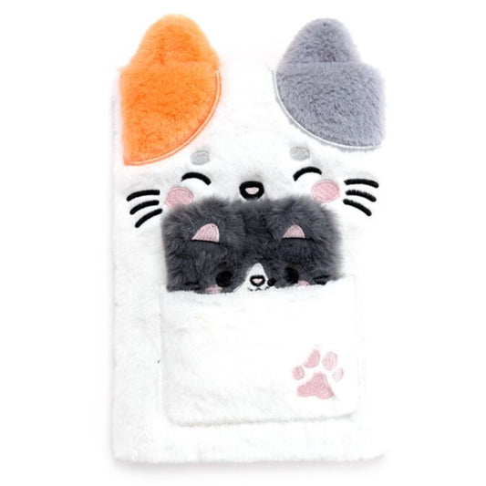 Adoramals Lola the Cat Plush Notebook with Pouch & Mini Notebook