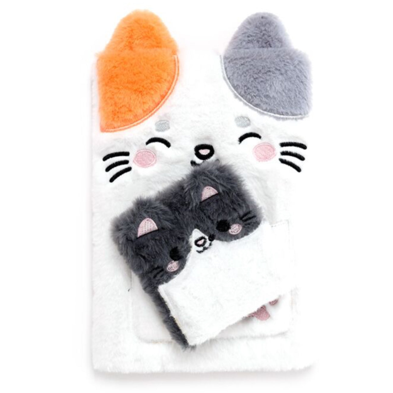 Adoramals Lola the Cat Plush Notebook with Pouch & Mini Notebook