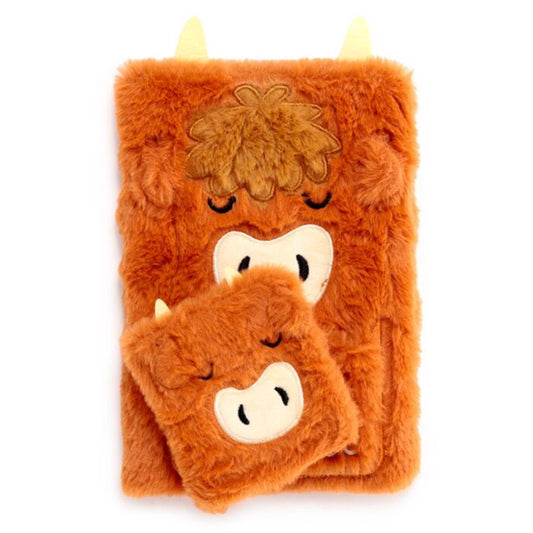 Highland Coo Plush Notebook with Pouch & Mini Notebook