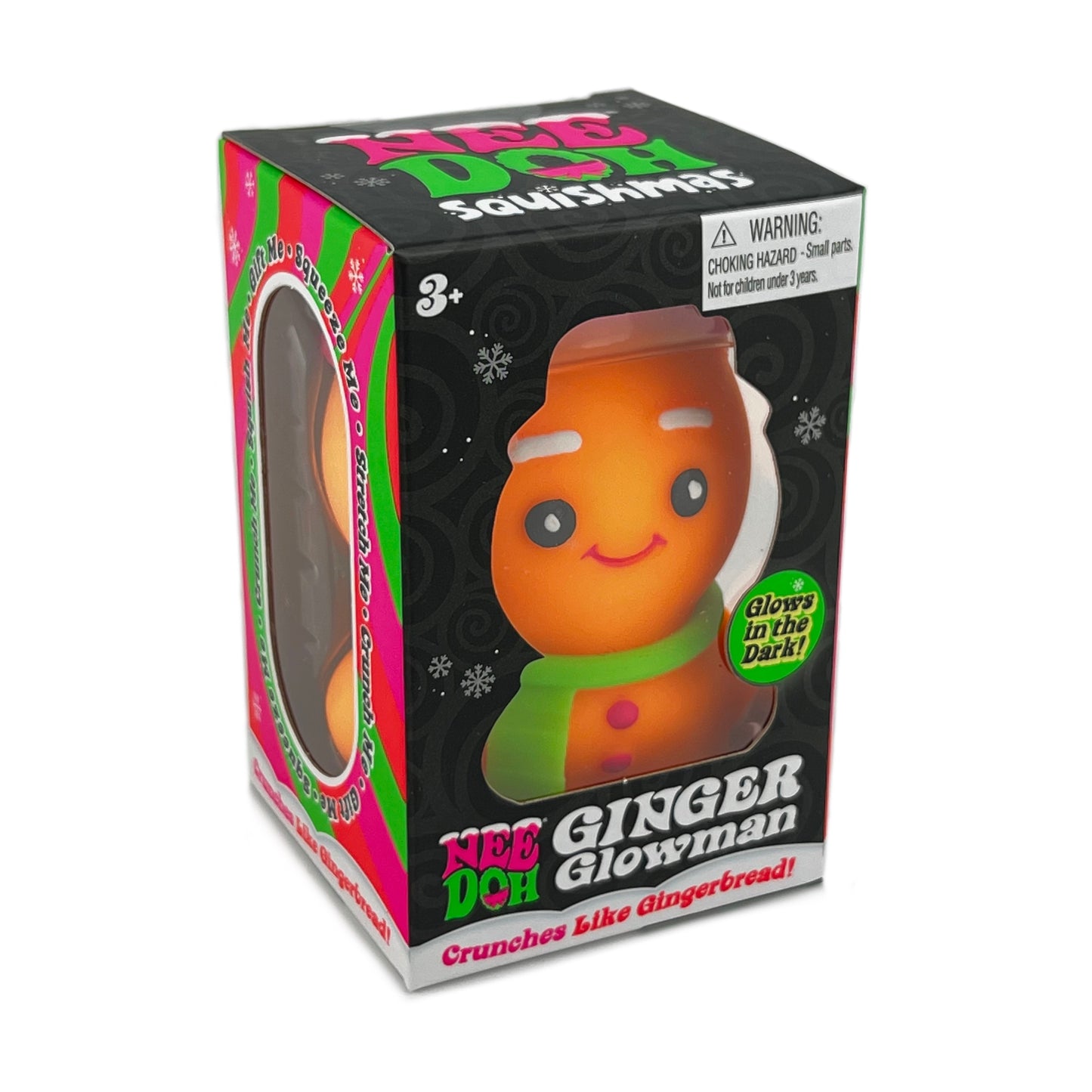 NeeDoh Christmas Ginger Glowman Glow in the Dark Sensory Fidget Toy