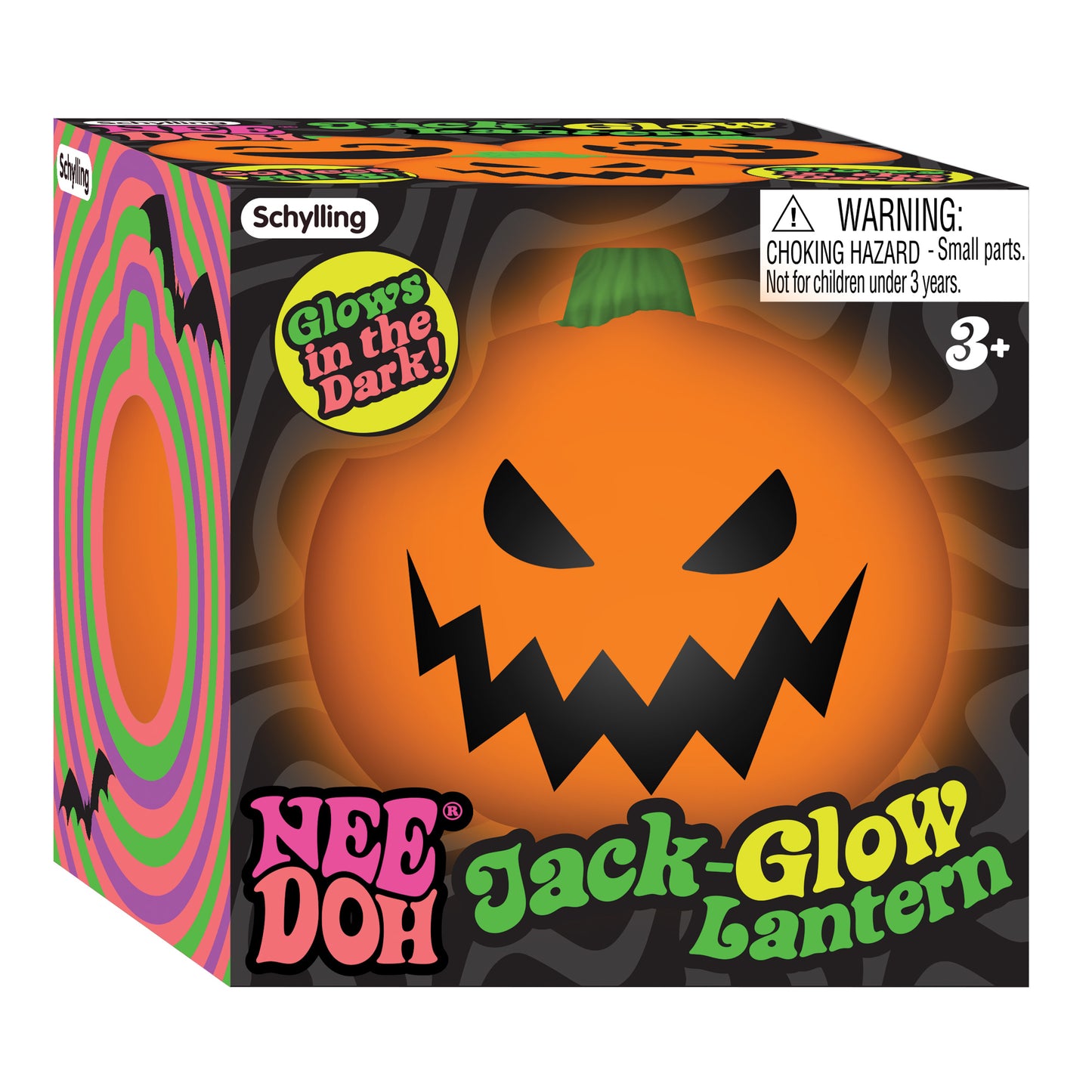 NeeDoh Jack-Glow Lantern Glow in the Dark Squishy Sensory Fidget Toy For ADHD, Autism & Anxiety Relief - Halloween Pumpkin Squishies