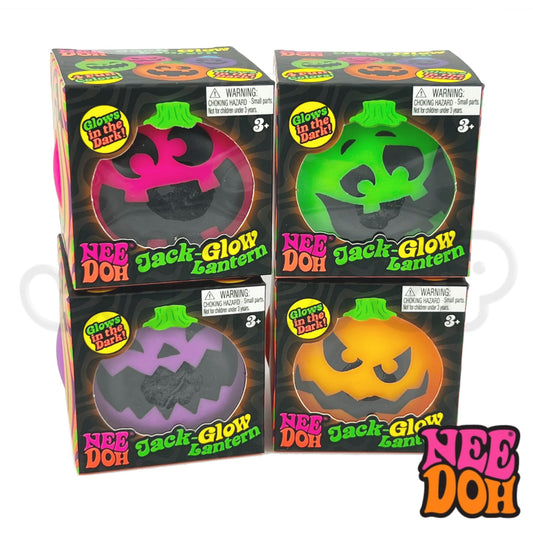NeeDoh Jack-Glow Lantern Glow in the Dark Squishy Sensory Fidget Toy For ADHD, Autism & Anxiety Relief - Halloween Pumpkin Squishies