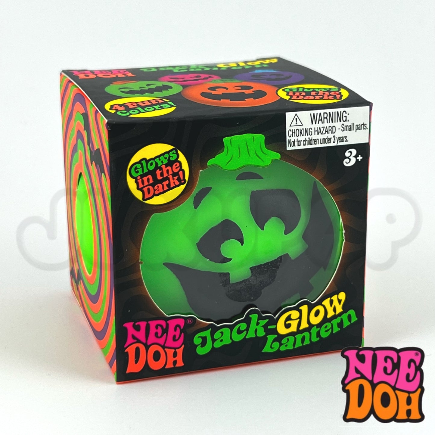 NeeDoh Jack-Glow Lantern Glow in the Dark Squishy Sensory Fidget Toy For ADHD, Autism & Anxiety Relief - Halloween Pumpkin Squishies