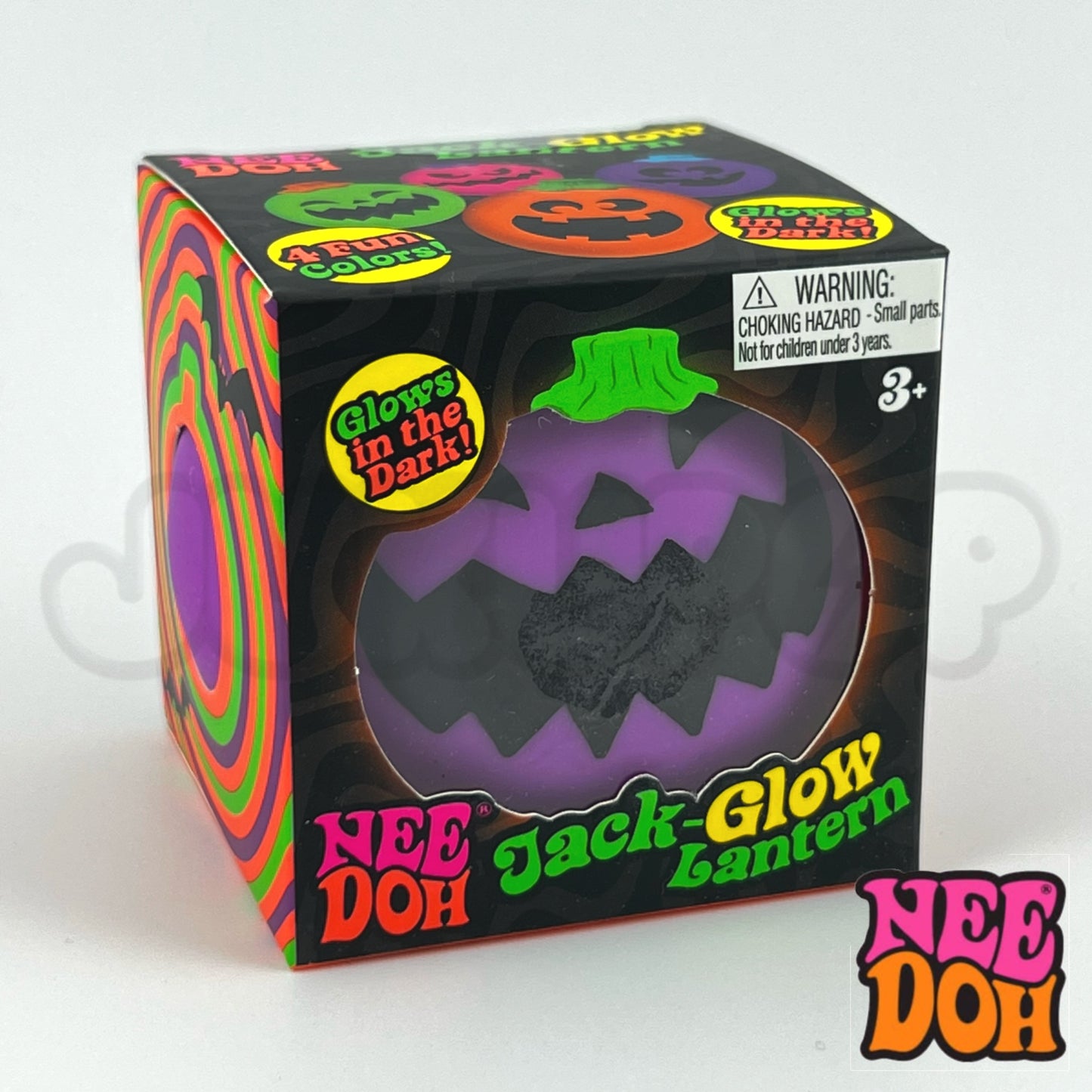 NeeDoh Jack-Glow Lantern Glow in the Dark Squishy Sensory Fidget Toy For ADHD, Autism & Anxiety Relief - Halloween Pumpkin Squishies