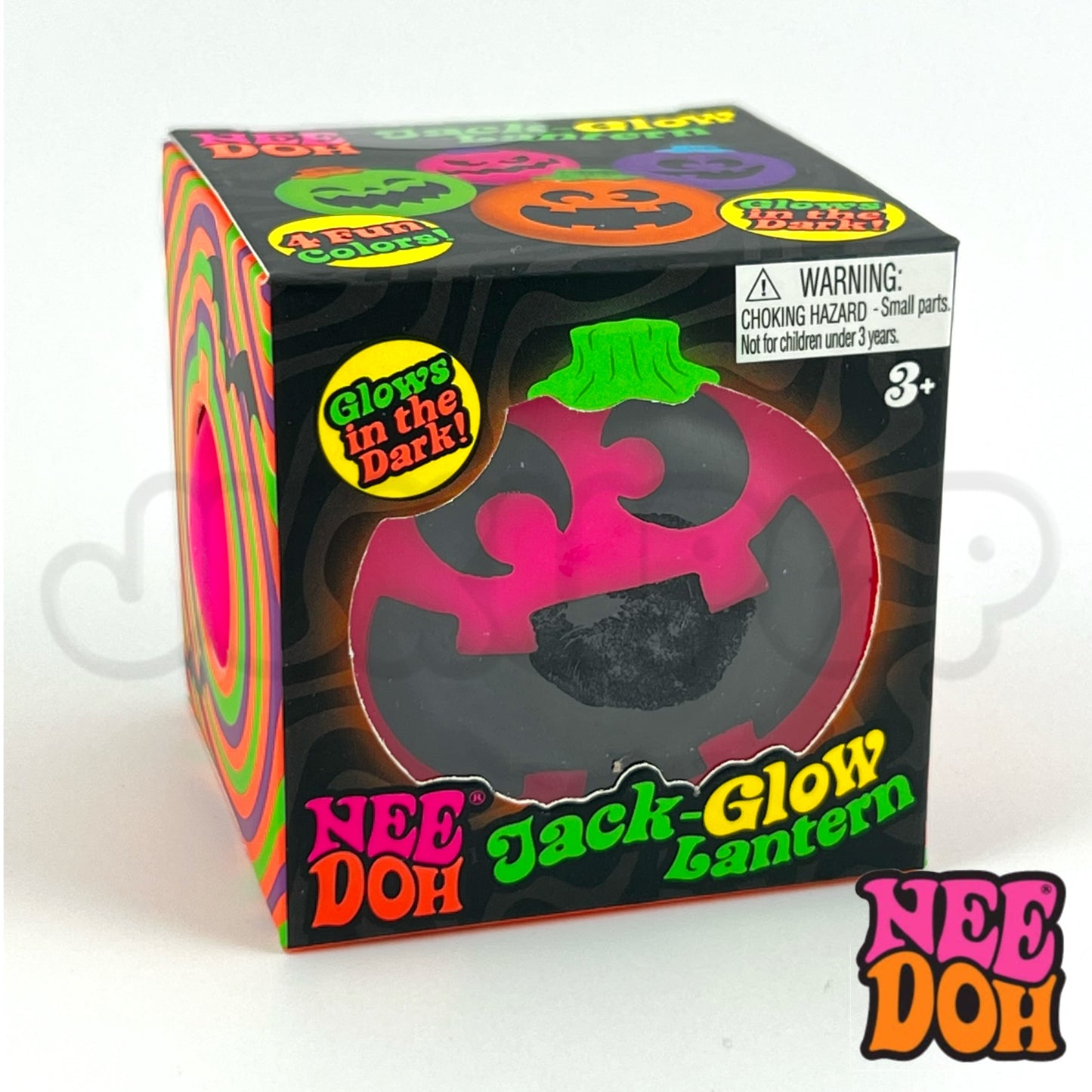 NeeDoh Jack-Glow Lantern Glow in the Dark Squishy Sensory Fidget Toy For ADHD, Autism & Anxiety Relief - Halloween Pumpkin Squishies