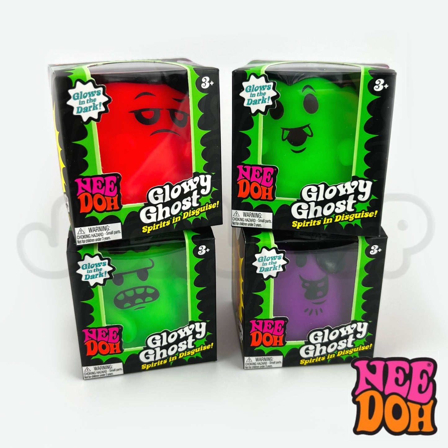 NeeDoh Glowy Ghost  Sensory Squish Fidget Toy - Halloween Glow in the Dark For ADHD, Autism & Anxiety Relief - Squishies