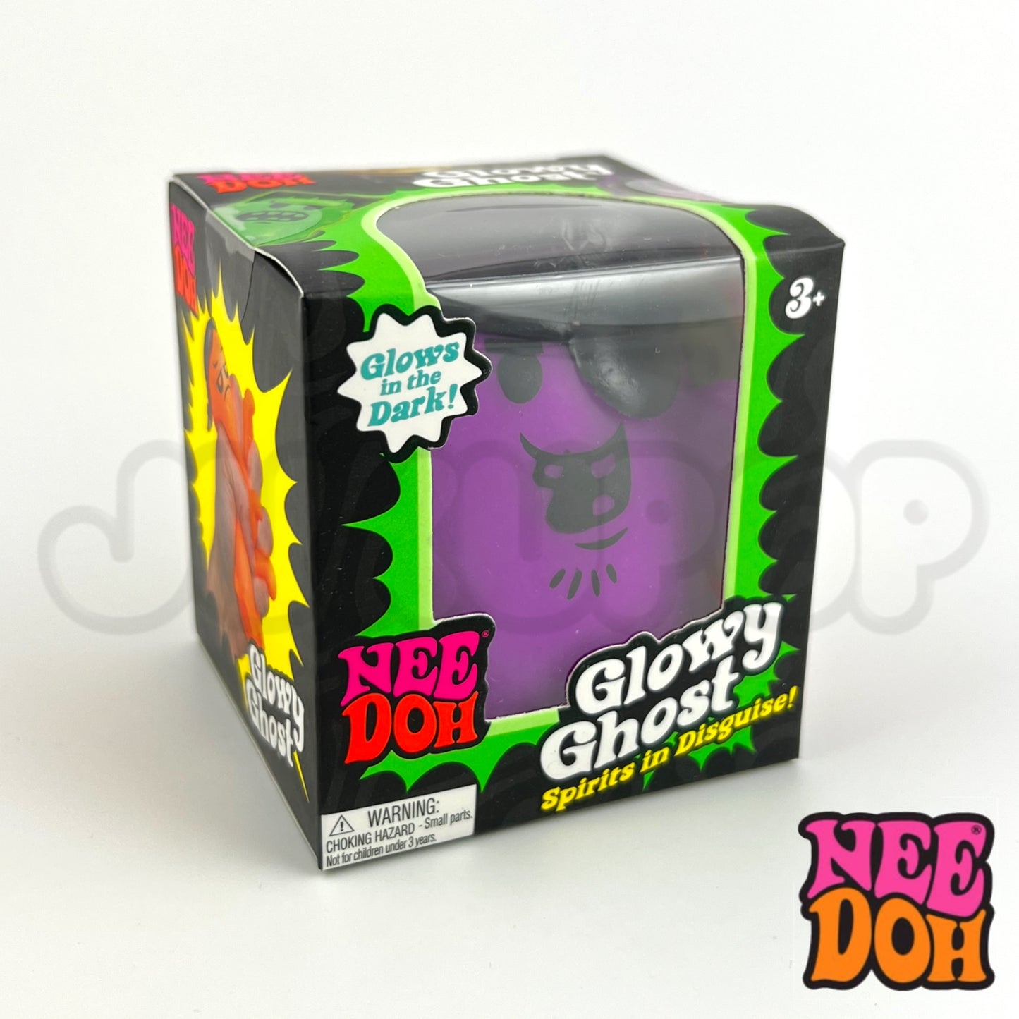 NeeDoh Glowy Ghost  Sensory Squish Fidget Toy - Halloween Glow in the Dark For ADHD, Autism & Anxiety Relief - Squishies