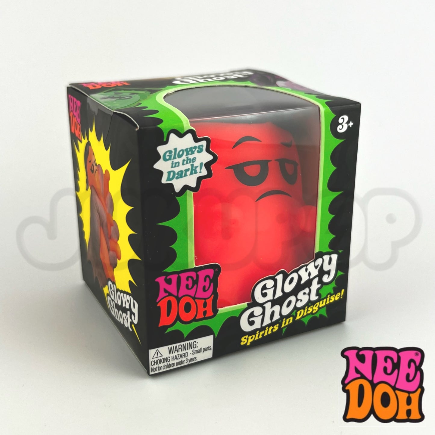 NeeDoh Glowy Ghost  Sensory Squish Fidget Toy - Halloween Glow in the Dark For ADHD, Autism & Anxiety Relief - Squishies