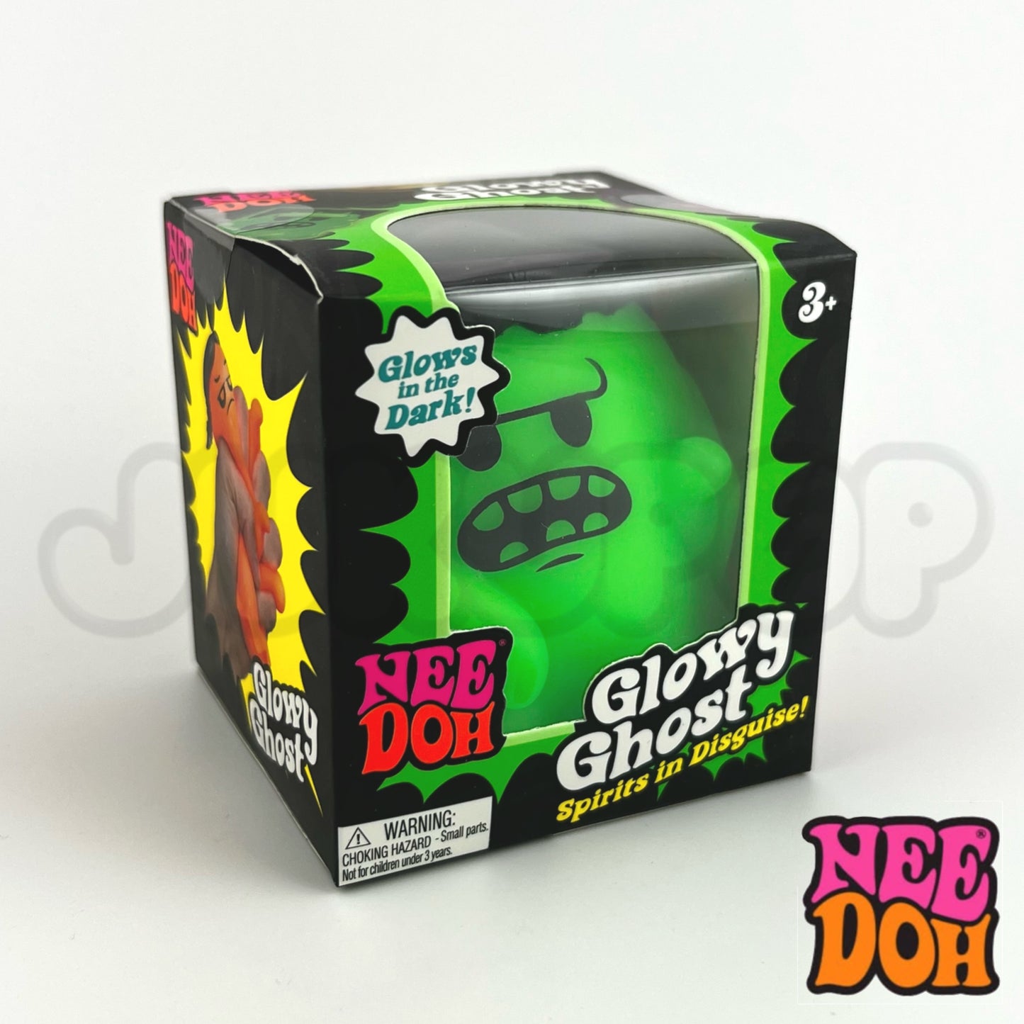 NeeDoh Glowy Ghost  Sensory Squish Fidget Toy - Halloween Glow in the Dark For ADHD, Autism & Anxiety Relief - Squishies