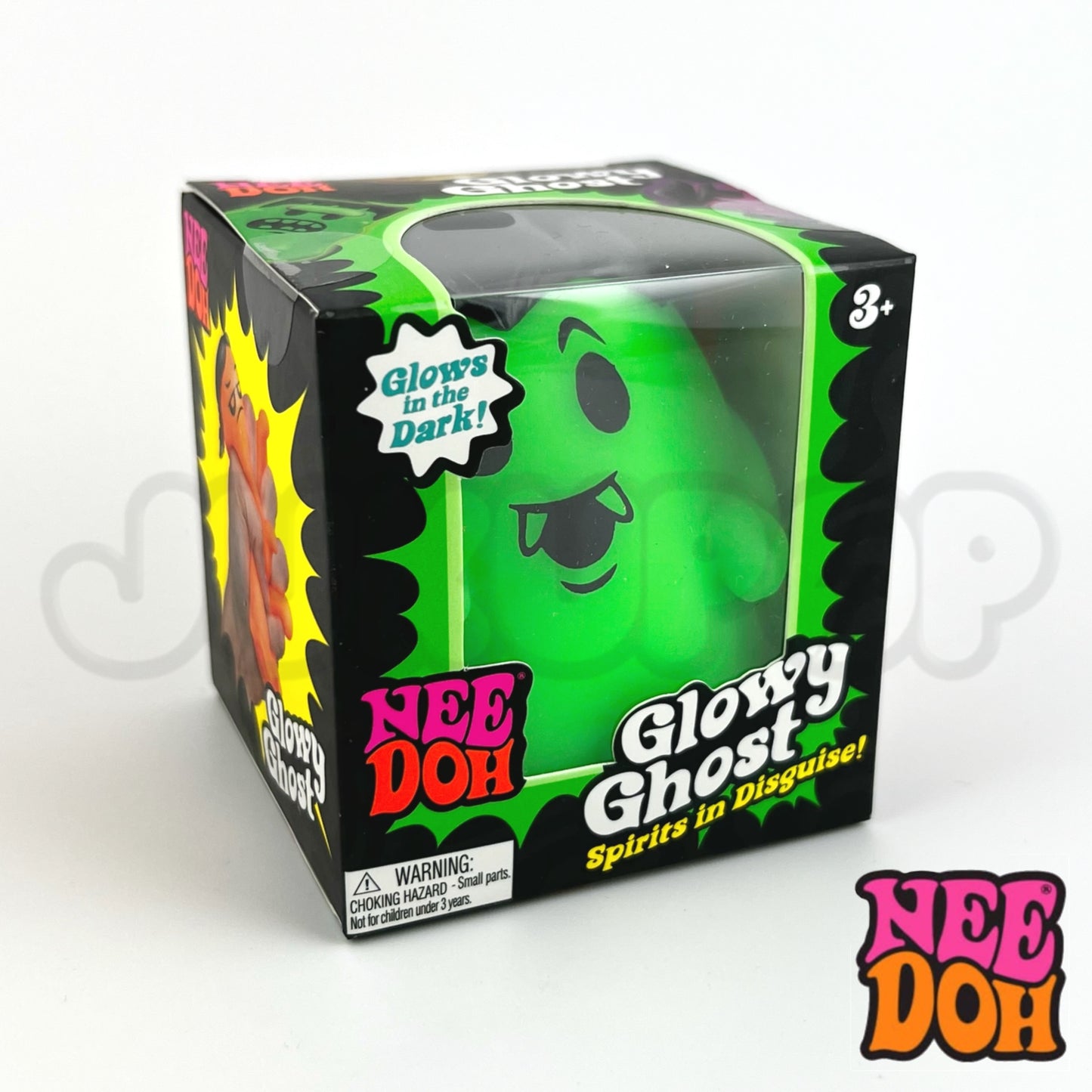 NeeDoh Glowy Ghost  Sensory Squish Fidget Toy - Halloween Glow in the Dark For ADHD, Autism & Anxiety Relief - Squishies
