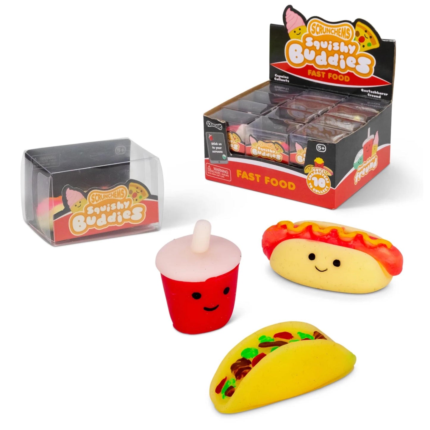 Scrunchems 3 x Fast Food Squishy Buddies Sensory Fidget Toy