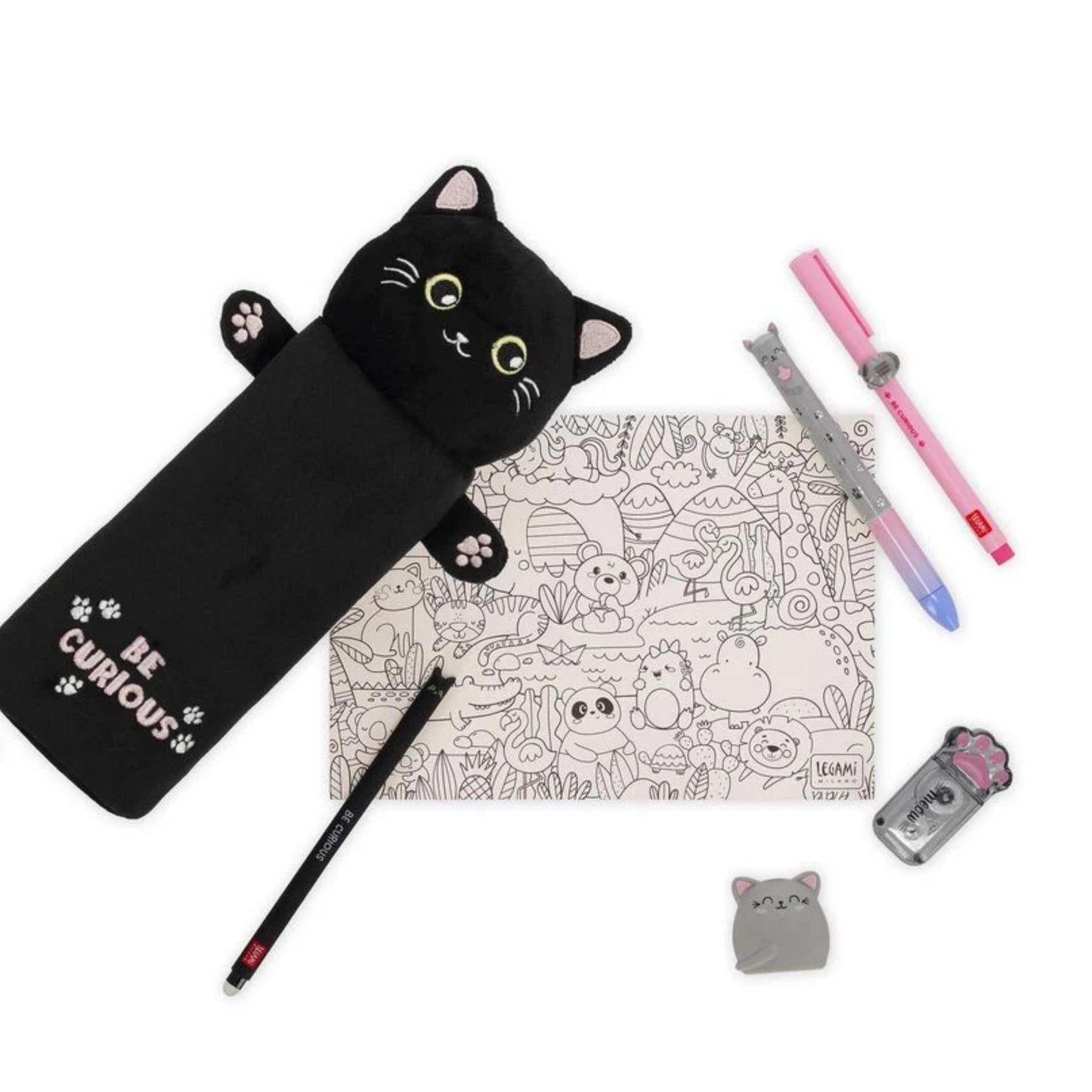 Legami Plush Pencil Case - Super Soft Cute Kawaii Stationery