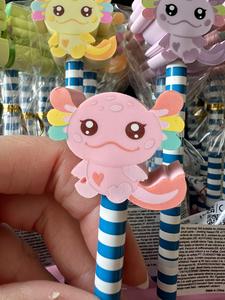 Colourful Axolotl HB Pencil & Eraser Topper Set