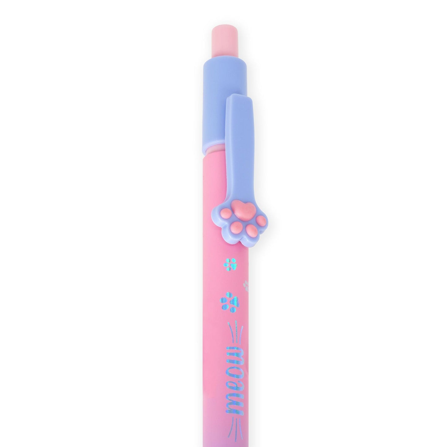 Legami Refillable Ballpoint Pen Blue Ink - Meow Kitty Paw Print Design