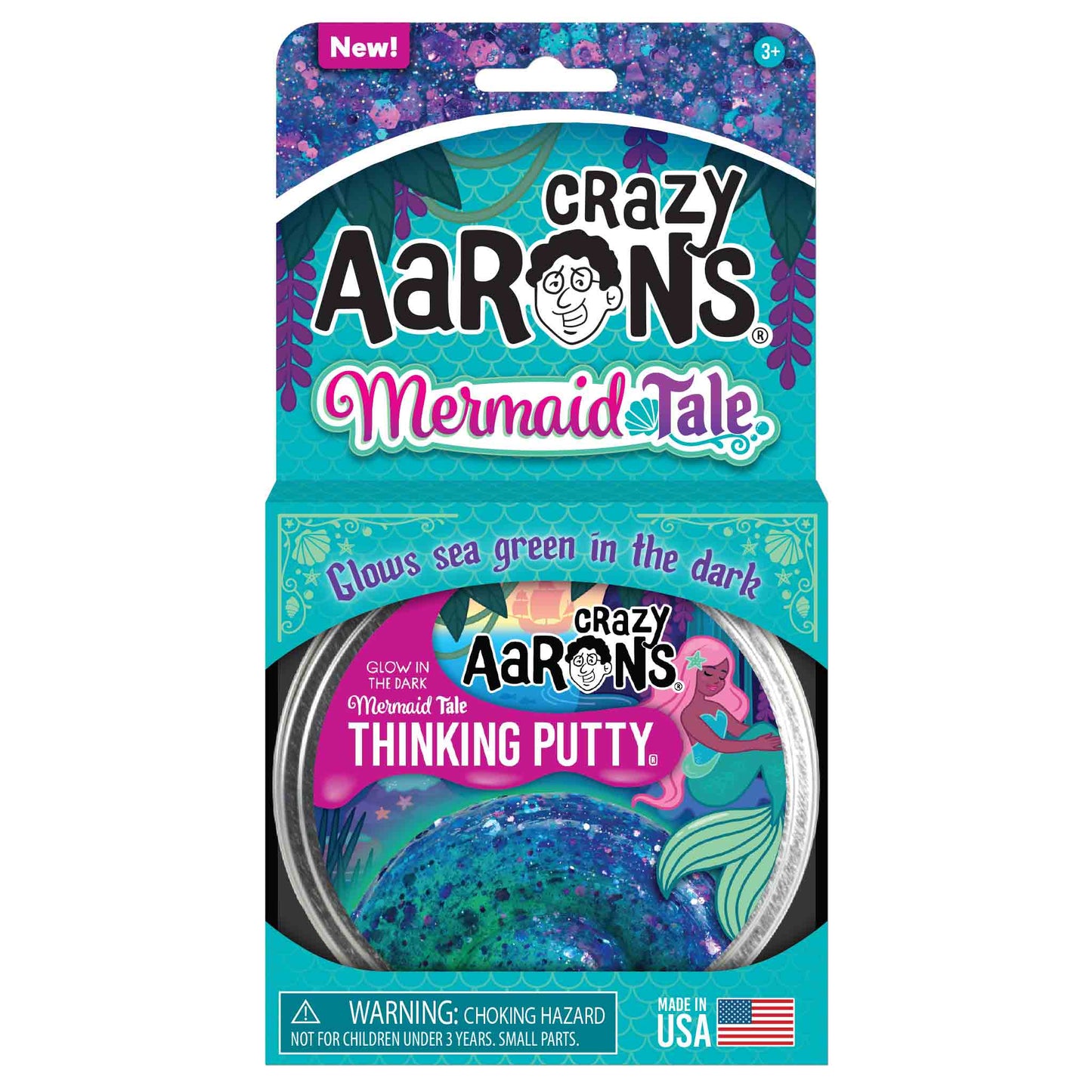 Crazy Aaron's Thinking Putty - Mermaid Tale, Enchanted Unicorn - Glowbrights For Anxiety, Stress Relief, ADHD & Autism