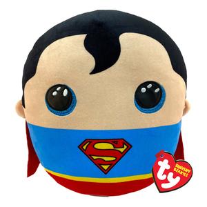 TY DC Comics Superhero 25cm - Ty Squishy Beanie Plush Soft Toy Stuffed Pillow Squish-a-Boos Plushies - Gift For Girl or Boy: Batman, Superman & Wonder Woman