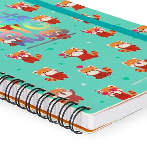 Legami A5 Lined Spiral Notebook With STICKERS - Unicorn, Tarot Celestial, Red Panda & Travel Designs