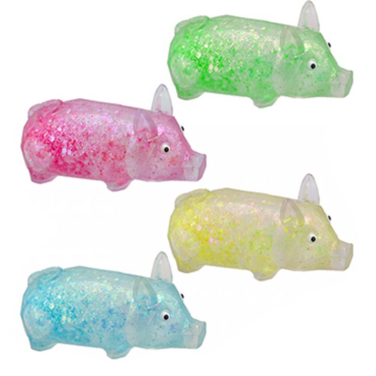 Maltose Sugar Squishy Glitter Animal Fidget Toy - Frog, Duck, Pig & Narwhal