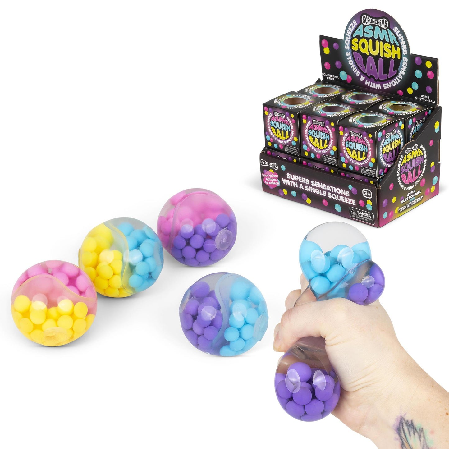 Scrunchems ASMR Squish Ball Fidget Toy Sensory Calming Tool For Stress, Anxiety, ADHD & Autism