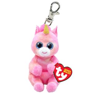 TY Keyring Plush Key Clips - Key Ring - Beanie Bellies Stuffed Animals - Cat, Dog, Otter, Unicorn