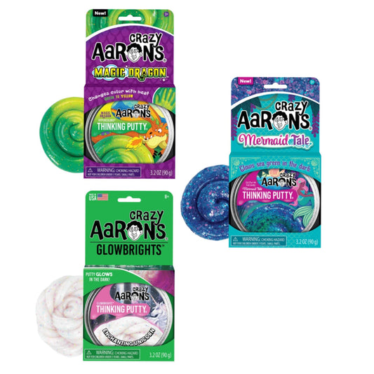 Crazy Aaron's Thinking Putty - Mermaid Tale, Enchanted Unicorn - Glowbrights For Anxiety, Stress Relief, ADHD & Autism
