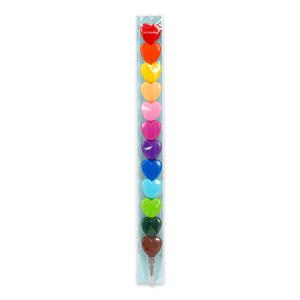 Legami Hearts 12 Stackable Crayons for Kids & Adults - Perfect for Drawing