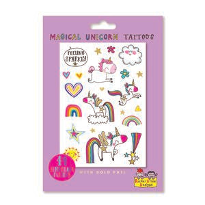Rachel Ellen Designs Temporary Tattoos Set - Magical Unicorn, To the Moon, Fairy Friends - 3+ Years