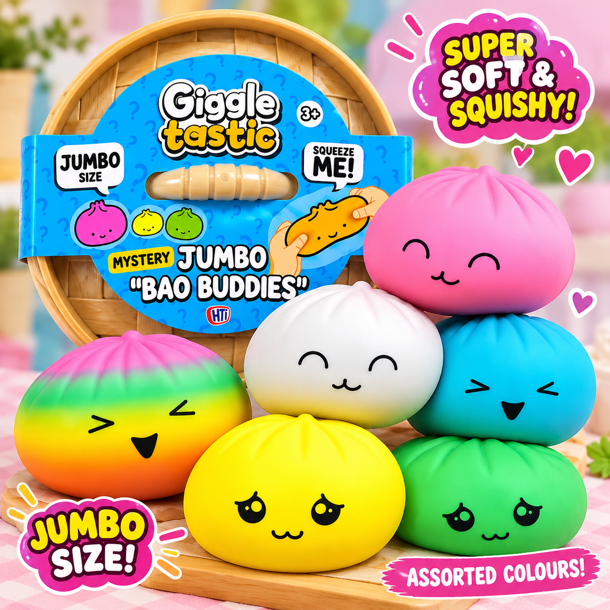 Jumbo Bao Buddies Squishy Toy – Assorted Kawaii Slow-Rising Bao Bun
