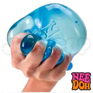 NeeDoh Nice Berg 3.5" Jumbo Nice Cube Blue - Sensory Squishy Fidget Toy For Stress Relief