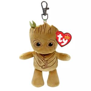 TY Marvel Plush Key Clip Key Ring Keyring - Spiderman, Groot, Iron Man, Rocket, Captain America, Black Panther, Miles Morales - Beanie Babies