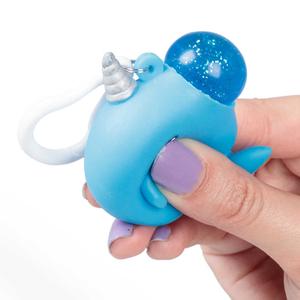 Glitter Narwhal Keyring Sensory Fidget Toy For Stress Relief, Anxiety, ADHD & Autism - Bag Clip